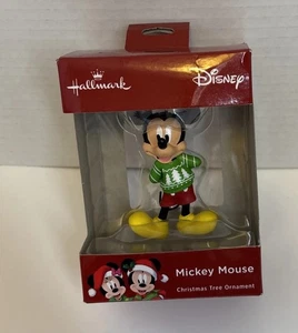 Hallmark Disney Mickey Mouse mit grünen Pullovern rot Box Ornament - Bild 1 von 8