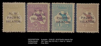 Australia : 1918-22 : N.W Pacific Islands Opt - MLH — 第 1/2 张图片