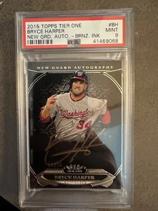 BRYCE HARPER 2015 Topps Tier One New Guard Autograph Gold Parallel 11/25 PSA 9 - Picture 1 of 2