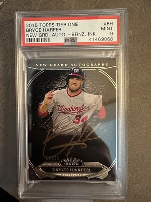BRYCE HARPER 2015 Topps Tier One New Guard Autograph Gold Parallel 11/25 PSA 9 - Image 1 of 2