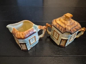 Keele St Pottery Company Ceramic Cottage Ware Jug and Sugar Bowl - Picture 1 of 5