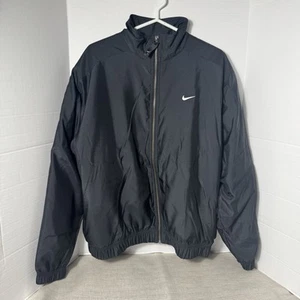 Nike Lab Solo Swoosh Satin Bomber Jacket Black/White DN1266-014 Size M Unisex - Picture 1 of 5