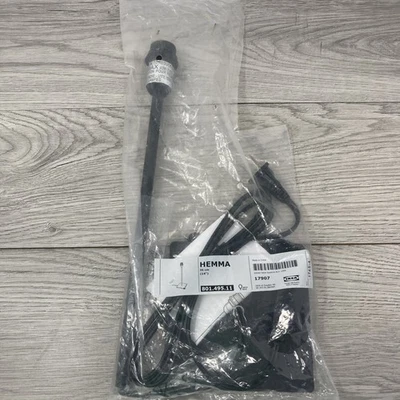 Ikea HEMMA Lamp Light Cord 14 Inches / 35 cm 17907 801.495.11 1745-4 NEW - Black - Image 1 of 4