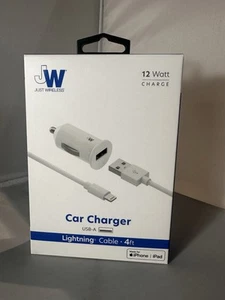 Just Wireless 12 watt USB / USB Car Charger and Cable - Picture 1 of 2