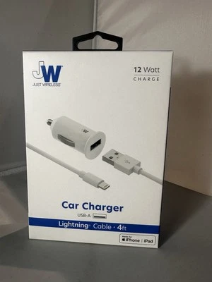 Cargador y cable de coche Just Wireless USB/USB de 12 vatios Foto 1 de 2