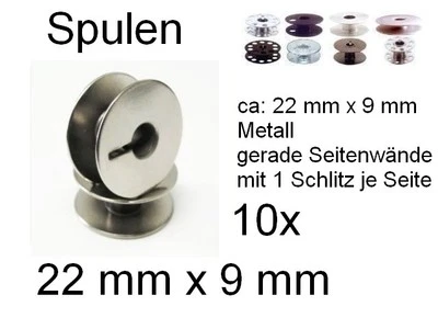 DRITTANBIETER AUS ASIEN Spulen 22 X 9 mm, Metall vollwandig mit Schlitz, 10 Stück !! # by nahttechnik #2