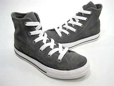 匡威 Converse Chuck Taylor All Star Hi Top 617708 木炭麂皮绒儿童美国尺寸 13 中号 — 第 1/4 张图片