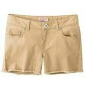 Girls Shorts Jean SO Adjustable Waist Beige Frayed Hem 5 Pocket Denim-size 8 - Picture 1 of 3