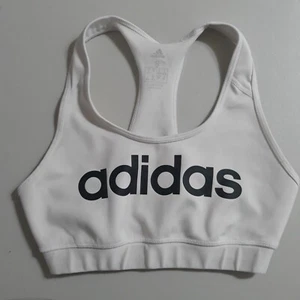 Sujetador deportivo Adidas Climalite talla pequeña blanco y negro logotipo - Imagen 1 de 6