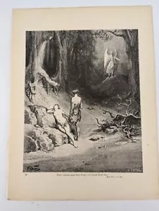 1892 Antique Engraving Print Gustave Dore Angels Eden 13x9.75" Gothic p50 - Picture 1 of 2