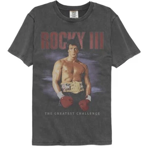 Rocky Balboa Movie III T Shirt The Italian Stallion Mens FADED BACKGROUND Pepper - Picture 1 of 3