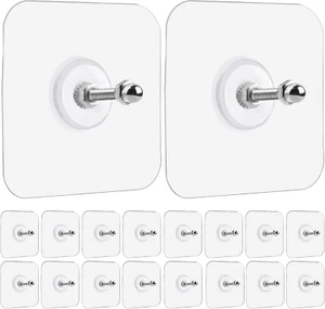 Wall Hooks for Hanging, 18 Pack Screw Wall Hangers without Nails Adhesive Hooks - Picture 1 of 12