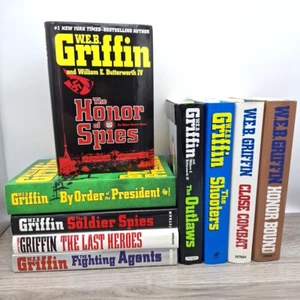 Lot of 9 W.E.B. GRIFFIN War Thriller Military Spy Action 4 Different Series HCDJ - Picture 1 of 9