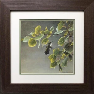 Robert Bateman "Female Ruby Throated Hummingbird" FRAMED Art Wildlife Nature - Picture 1 of 3