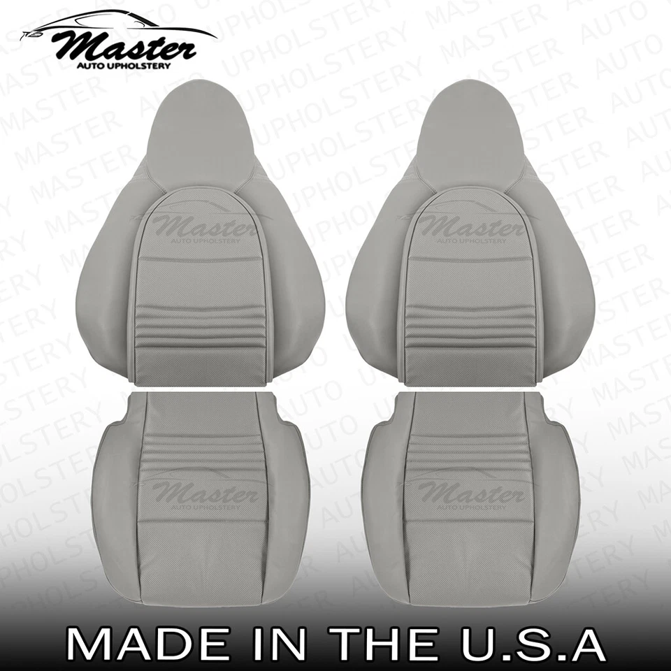 适用于 1997 - 2004 年保时捷 Boxster 替换灰色皮革座椅套穿孔 — 第 1/1 张图片