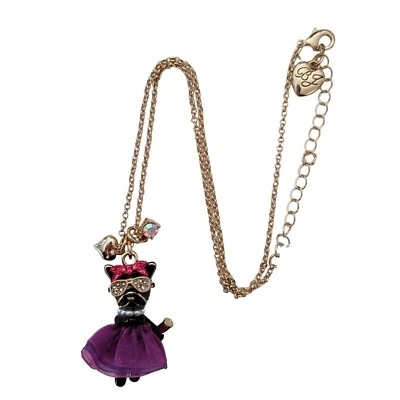 Colar pingente de pérolas artificiais para cachorro articulado Betsey Johnson em óculos tutu E904 - Imagem 1 de 4
