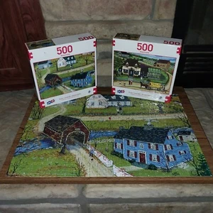 Sure Lox 2 Puzzle Americana Vivian's Flower Shop Thanksgiving Flurries 500 Teile - Bild 1 von 9