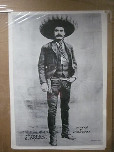 General E. Zapata Mexican Tierra Y Libertad Black & White 70's vintage inv#6583 - Picture 1 of 5