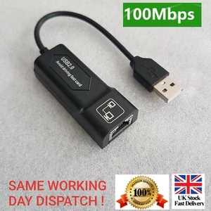 Cable adaptador LAN Fast Ethernet Fast Ethernet 100 Mbps Plug & Play Reino Unido - Imagen 1 de 6
