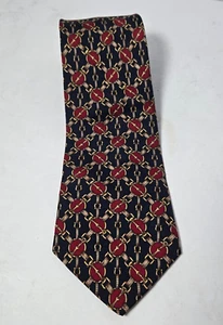 Brooks Brothers Makers Herrenkrawatte Krawatte weinrot blau geometrisches Design Seide - Bild 1 von 6