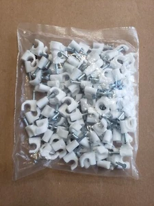 100 pcs 6mm Coax Mounting Clips STEREN Nail Tacks Wall Mount RG59 Coax Cat5 Cat6 - Picture 1 of 4