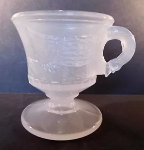Tazza piedistallo c1880 EAPG Atterbury Clambroth/Alabastro ""Cigno nuoto - Foto 1 di 5