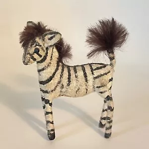 Vtg Wagner Kunstlerschutz West Germany Handwork Flocked Zebra - Picture 1 of 7