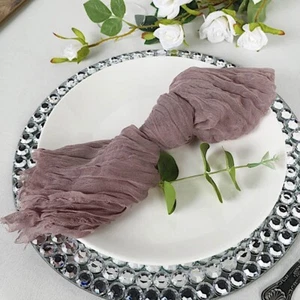 5 AMETHYST Gauze Cheesecloth Cotton DINNER NAPKINS Party Table Decorations - Picture 1 of 8