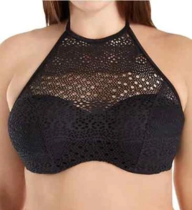 Elomi L28828 Womens Black Indie Underwire High Neck Swim Top Size 36I - Picture 1 of 4