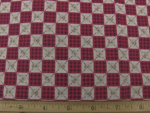 Button & Red Checkboard by Fabric Traditions, 1994/#1310/2yds./100% Cotton - Picture 1 of 2