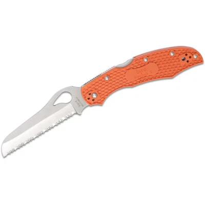 Spyderco Byrd Cara Cara Rescue 2 Folding Knife Serrated Blade Orange FRN Handle - Image 1 of 4