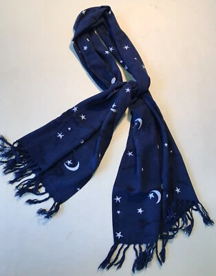 Bufanda Motivo Sol y Luna Usado Algodón Challis Foto 1 de 4