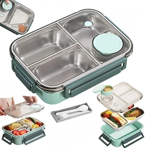 Stainless Steel Lunch Box Compartment Bento Lunch Box 850Ml Containers with Lid - Picture 1 of 8