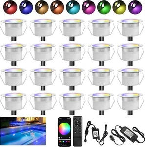 31mm RGBW WiFi Led Decking Lights Waterproof Led Plinth Lights for Terrace/Patio - Picture 1 of 14