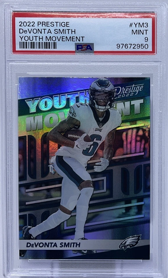 Devonta Smith PSA 9 - 2022 Panini Prestige Youth Movement -Fly Eagles Fly -Tide - Image 1 of 4