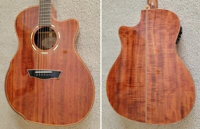 Washburn Comfort G55CE Koa Acoustic Electric Guitar, Natural Finish, HS Case - Image 1 of 4