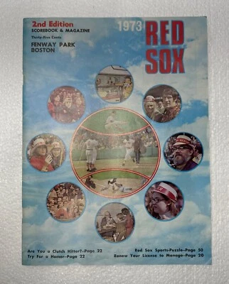 1973 Boston Red Sox Program Yastrzemski/Cepeda/Fisk/Reggie Jackson/Vida Blue - Image 1 of 4