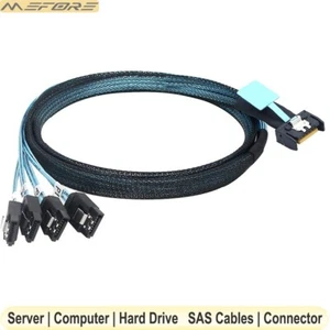PCI-E 5.0 Slimline SAS MCIO 4X SFF-8654 4I 38Pin to 4 Ports SATA 7P Server Cable - Picture 1 of 6