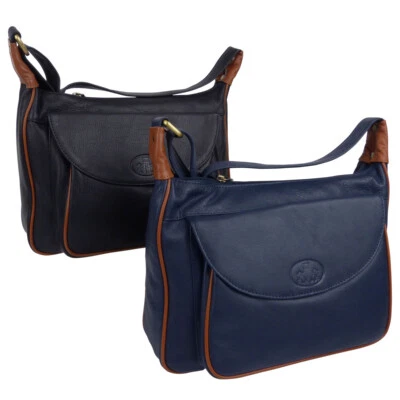 Bolso de hombro Rowallan of Scotland de cuero con bolsillo frontal para damas Foto 1 de 4