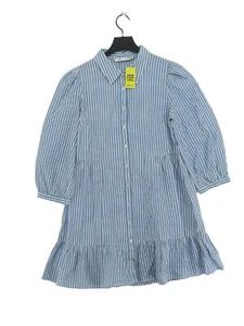 Zara Women's Midi Dress S Blue 100% Cotton Shirt Dress - Picture 1 of 5