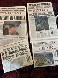 Rare 9/11 St Augustine Record Terrorist Attacks Newspapers Bin Laden Afghanistan - Picture 1 of 9