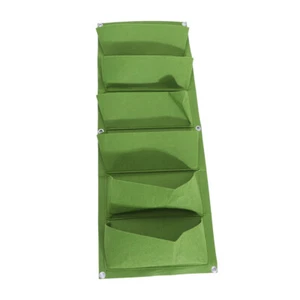 6 -Pockets Vertical Grow Bags Fabric Planter Bags Felt Plant Pots - Picture 1 of 11