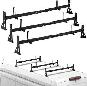 Cargo Van Roof Ladder Rack 3 bar for 2015-2024 Ford Transit 150 250 350, 800LBS - Picture 1 of 6
