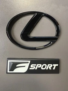 Gloss Black Emblem Badge Logo Fits Lexus RC350 RC300 RC200T 2015 to 2024 F Sport - Picture 1 of 18