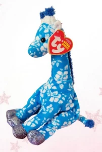 💙 SUNNIE 💙  2006 TY Beanie Babies Blue Giraffe - MWMT'S - Picture 1 of 6