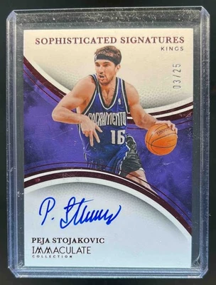 2024-25 Immaculate Peja Stojakovic Sophisticated Signatures Red Auto #3/25 Kings - Image 1 of 2