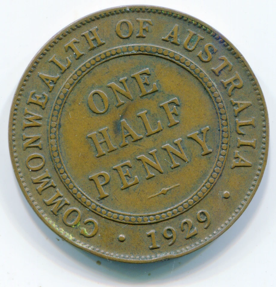 Australia  1/2 Penny 1929  KM-22    lotnov3608 - Image 1 of 2