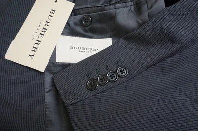 Burberry London Black White Striped Silk 2 Pc Suit Jacket Pants Sz 38R BRAND NEW - Image 1 of 4