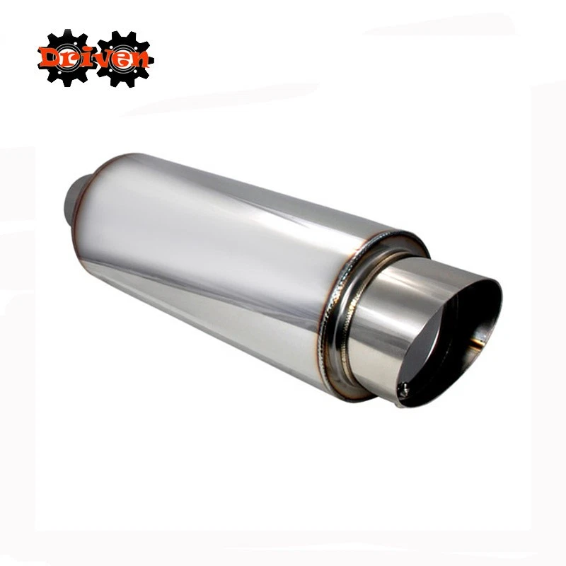 Круглый турбированный глушитель 2,5 дюйма с наклонным наконечником 4 дюйма для Honda Civic Accord S2000 подходит - Изображение 1 из 4