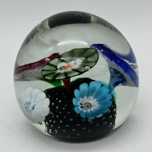 Pisapapeles de vidrio artístico multicolor flor trompeta bullicante soplado a mano - Imagen 1 de 12